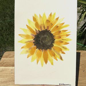 Watercolor sunflower wall decoration